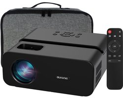 Auronic Beamer 10.000 Lumen - WiFi Projector - 1080P Full HD Streamen vanaf je telefoon - Smart Mini Beamer - HDMI-kabel - Afstandsbediening - Zwart