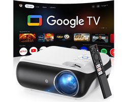 Beamer - 4K Projector - Google TV Official - 1000 ANSI Lumen - 1080P Full HD - Dolby Audio - WiFi 6 - Bluetooth 5.2 - Home Cinema - Spraakbesturing - Netflix Prime Video YouTube