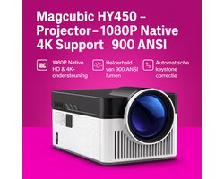 Beamer: [Magcubic HY450] - 1080P/8K - 900ANSI - Auto Keystone - WiFi6 - Android Projector