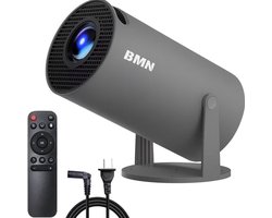 BMN® Premium Mini Beamer 2025 Editie - Smart Projector met 4K-ondersteuning - Geschikt voor IOS en Android - WiFi 6 & Bluetooth 5.4 - Android 13.0 - Draagbaar - Thuisbioscoop - Grijs