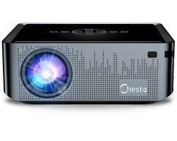 Chesto Beamer Full HD PRO Android (8K-Ondersteuning) - 12.000 lumen - Dolby Audio - Autofocus - Inclusief draagtas - Streamen vanaf je telefoon met wifi - Inclusief 100'' Projectiescherm