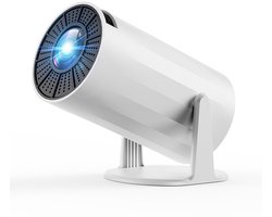 Draagbare projector, slim Android-systeem, slimme mini-filmprojector, 180° draaibare thuisbioscoop- en buitenprojector, geschikt voor mobiele telefoons, tv-sticks, laptops, voor gebruik binnen en buiten.