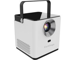 Earkings Beamer Projector 4K Support - Mini Beamer Projector met Android Apps - Draagbare Beamer - Wit