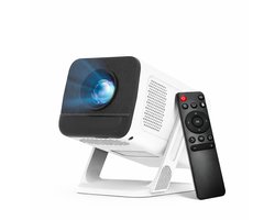ElevateCommerce – Smart Mini Beamer 1080P met 4K Ondersteuning – Android TV Projector met WiFi 6 & Bluetooth 5.4 – Auto Keystone & 180° Rotatie – Thuisbioscoop Projector