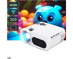 Full HD 1080P Beamer met 5G WiFi en Bluetooth - 13000 Lumen, 4K 8K Ondersteund, Elektronische Trapeziumcorrectie - Thuisbioscoop en Videobeamer