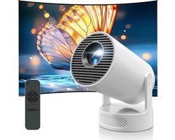HY300 Ultra Beamer-Smart 4K Projector met luidspreker-Android 11 - Wifi6&BT5.4 - Allwinner H713 Quad Core-Voor iOS & Android-Thuisbioscoop -LCD Outdoor Movie-Camping Projector-Home Cinema-Wit