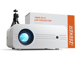 iZEEKER iPL310 Beamer met Draagtas - Native 1080P 4K-ondersteuning - 200 ANSI Lumen 300-inch scherm- 5G Wifi en Bluetooth - Wit