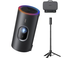 JMGO PicoPlay + Pack - Picoplay beamer - Tripod statief met Powerbank functie - Reiscover - Beamer - Projector - Audio door Dolby Digital - 1080P - Google TV - 450 ISO Lumen - 3D-Active - HDR10 - met WiFi & Bluetooth voor Thuis en Outdoor