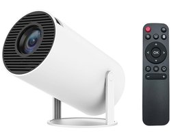 Kraftverdia Smart Mini Beamer Pro - 4K & 1080P Ondersteuning - WiFi 6 & Bluetooth 5.0 - Android 12 OS - Automatische Horizontale Correctie - 180° Draaibaar - 120 ANSI Lumen - Geschikt voor Buitenfilmavonden en Mobiel Gebruik