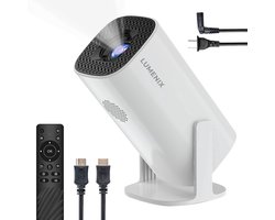 Lumenix® S2 Mini Beamer 2025 - Alles-in-één Smart TV Projector - 4K support & Voor iOS & Android - Wit