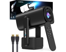 LumeWorks Nova Pro Mini Beamer Editie 2025 - Projector - 4K Support - Geschikt voor IOS en Android - Android 11 - Draagbaar - Thuisbioscoop - Zwart