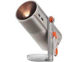 MELVRA Draagbare Laserbeamer - Projector - 550 ISO Lumen - Google TV met Netflix - Ingebouwde Batterij - 2,5 Uur Speeltijd - 360° Standaard - Harman Kardon Speakers - Zwart