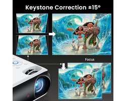 Mini 4K Projector – Draagbare Beamer met Native 1080P, Bluetooth 5.1, HDMI & USB – Geschikt voor TV-Stick, Smartphone & Laptop