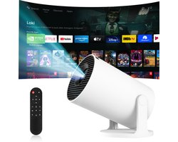 Mini 4K Projector Draagbare Videoprojector - Android 11 - WiFi 6 en Bluetooth 5.4 - 180° Draaibaar - 1080P Full HD - Voor Telefoon PC en Home Cinema