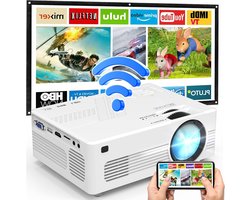 Mini-beamer 5G WiFi 2024 upgrade 9000L draagbare projector - 1080p multimedia buiten bioscoop - HDMI/USB/tv-stick/smartphone/laptop Beamer
