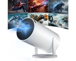 Mini Beamer - Film Projector met Bluetooth - Draagbare Beamer - 4K Kwaliteit - Wit