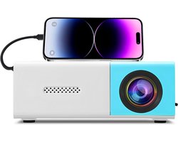 Mini Beamer - Full HD 1920*1080P - Projector - Draagbaar - Thuisbioscoop - HDMI - USB - Smartphone - Wit / Blauw