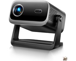 Mini Beamer met Elektrische Focus & Trapeziumcorrectie WiFi & Bluetooth Projector Full HD 1080p Ondersteuning Dicht tegen Stof Beschermde LED Beamer 145° Draaibaar 50% Zoom Draagbare Projector voor Thuisbioscoop & Buitengebruik