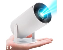Mini Beamer - Video Projector - 180° Draaicirkel - Wit - Android - 4K/200 ANSI - WiFi 6 - BT 5.0 - Home Cinema