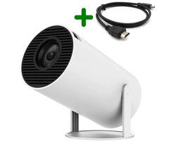 Mini Beamer WiFi 6 met 4K Ondersteuning | Android 11.0 Smart Projector | 200 ANSI Lumen | Draagbaar & 180° Rotatie | Bluetooth 5.0 | Inclusief HDMI Kabel – Thuisbioscoop & Presentaties