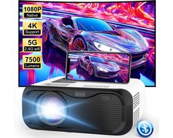Mini Beamer Zenwire E500S - 7000 Lumen - Draagbare Mini WiFi Projector - Home Cinema - 1080p Full HD - Bluetooth 5.0 - Streamen Vanaf Je Telefoon Met WiFi - 7000 Lumen / 10000:1 / 30-160"