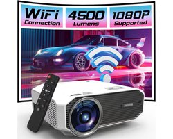 Mini Bemaer Zenwire E450S - Beamer - Mini Projector Full HD WiFi 2.4/5 Ghz Bluetooth 5.0 - 4500lm / 1500:1 / 36-150" - Focus / Keystone +/- 15­° / 360 functie