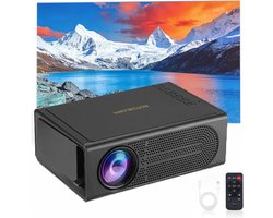 Mini Bluetooth HD 1080P-projector met afstandsbediening - Draagbare thuisbioscoop voor buiten, compatibel met HDMI/USB/laptop/iPhone/Android - Zwart