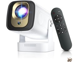 Mini Projector Draagbare Beamer Bluetooth Full HD Ondersteuning Compact voor Thuis, Slaapkamer & Buiten Mobiele Mini Beamer met Audio USB/HDMI Aansluiting Lichtgewicht & Handzaam