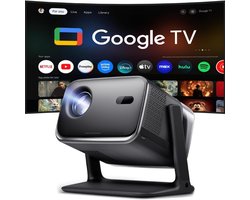 Mini smart beamer - 4 in 1 - Google TV, 10.000+ apps, 4K ondersteunt projector - 20W DoIby Audio - 500 ANSI projector - autofocus - trapeziumcorrectie