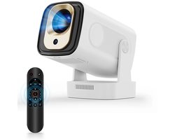 NaevaMi Beamer 4k - HY310 Android 11 - 4K Native 1080P Autofocus - 330ANSI Dual Wifi BT5.4 Air Mouse Voice - Beamer Kopen - Android - Beamer Projector - 4k Projector - 4k Beamer - Thuisbioscoop of Buiten - Wit