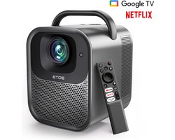 [Netflix & Google TV gecertificeerd] ETOE Seal Pro 1000 ANSI LCD-projector, Native 1080P, Dolby Audio gecertificeerd, Autofocus. Automatische keystone-correctie, 2*10W luidsprekers, ingebouwde Chromecast, Google Assistent, HDMI 2.1
