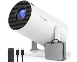 Nexino® Mini Beamer Pro - Projector - 4K Support - Android 14.0 - Home Cinema - Wifi & Bluetooth - Geschikt voor IOS en Android - Incl. Opbergtas