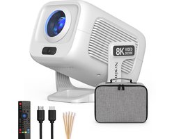 Nexino® Smart Beamer Full HD (15.000 Lumen) - 8K-ondersteuning - Projector met Netflix, YouTube & Disney+ - Home Cinema - Android 14.0 - Wifi & Bluetooth - Incl. Opbergtas