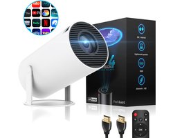 PEEKGUARD® ProVision 4 - Mini Beamer Wit - WiFi - HDMI - Bluetooth - 4K support Beamers Scherm - Apple & Android - Projector Draagbaar - Incl. HDMI kabel & Afstandsbediening