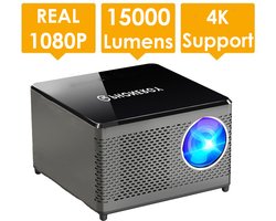 Phonergy Optimo- Beamer- 4K ondersteuning - Projector- 2024 - 15000 Lumen- Wifi- Bluetooth- HDMI- Zwart-