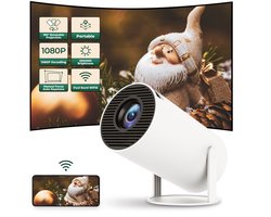 Portable Projector Beamer | Draagbare Beamer |Projector | Hy300 | 4K | Android 11 Dual Wifi | Home Cinema Outdoor | Projector | Beamer | Makkelijk mee te nemen | 180-graden Rotatie | Luxury |