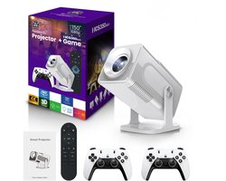 Projector met 4K-ondersteuning – 1080P HD Mini Beamer voor Films, Games & Presentaties – Inclusief 2 Draadloze Gamecontrollers - WiFi6 & Bluetooth 5.4