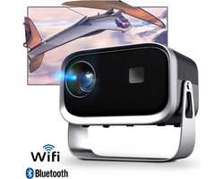 Projector - Mini Beamer - 3d Theater - Thuis Bioscoop - AUN A003 - WiFi - 4K video / 1080P- Smartphone - 360 Graden - Gaming - Bluetooth - Mat Grijs