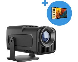 Proun Mini Beamer - met Projectiescherm 120 inch (266 cm) - 4K Beeldkwaliteit - Android 11.0 - Projector Scherm - WIFI 6 & Bluetooth 5.2 - 800 ANSI Lumen- FULL HD - Home Cinema - Beamerscherm
