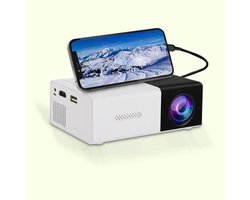 PULUZ 1 Stuk Draadloze Projector Zwart Wit 4K Ondersteuning Mobiele Telefoon Scherm Spiegeling Mini Draagbare Projector Slaapkamer Home Cinema