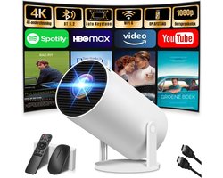 Quvo® Draagbare beamer - Beamer - Projector - Mini Beamer - Wit - 13cm x 16cm x 18cm