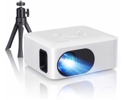 Quvo® Draagbare beamer - Beamer - Projector - Mini Beamer - Wit - 15cm x 12cm x 7cm