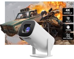 Smart Mini Beamer P40 PRO - Projector met Netflix,YouTube & Disney+ - 4K-ondersteuning - Home Cinema - Android 14.0 - Wifi & Bluetooth - LCD -Wit