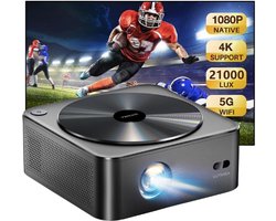 Stemily Beamer - 21.000 Lumen - Wifi - Bluetooth - 1080P Full HD - Streamen - iOS & Android - HDMI - Kabel - Afstandbediening
