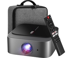 Strex Smart Beamer WiFi - Mini Beamer met Apps (WhaleOS) - 1080P Full HD Projector - 4K Ondersteuning - Bluetooth en Ingebouwde Speakers - Inclusief Opbergtas