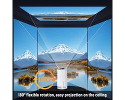 SWGOTA Projector met WiFi en BT, Full HD Native 1080P Ondersteuning 4K Draagbare Projector, 210° Draaibare Standaard, Automatische Keystone Correctie & Stofbestendig Ontwerp, Filmavonden, Draagbare Entertainment, Moderne Projectie, Hoogwaardige Lens
