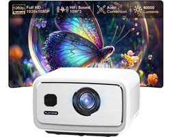TrendWave Beamer - Android Projector 1080P Full HD – 3000 ANSI Lumen Beamer met WiFi 6, HDR10+ & 4K Ondersteuning – Home Cinema