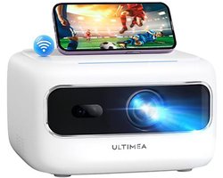 ULTIMEA Mini Beamer Full HD 1080P, 300 Ansi-lumen, Elektrische Focus, 5G+2.4G WiFi Bluetooth Draagbare Projector Wit