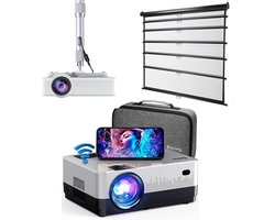 UpLiving® Thuisbioscoop set | Behuizing 171cm Breed | UpLiving™ LCD Mini Beamer met WiFi | UpLiving™ Beamerbeugel | UpLiving™ handmatig projectiescherm | Surround set Home Cinema | Projector | Mini beamer | Pathe Thuis | Filmpakket