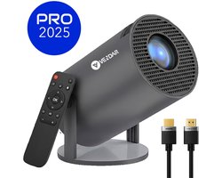 Vendar® YA350 Pro Mini Beamer 2025 – 350 ANSI Lumen – Inclusief HDMI Kabel - Smart Projector met 4K-ondersteuning – Geïntegreerd Android 14 – WiFi 6 & Bluetooth 5.4 – Voor iOS & Android – Thuisbioscoop – Zwart